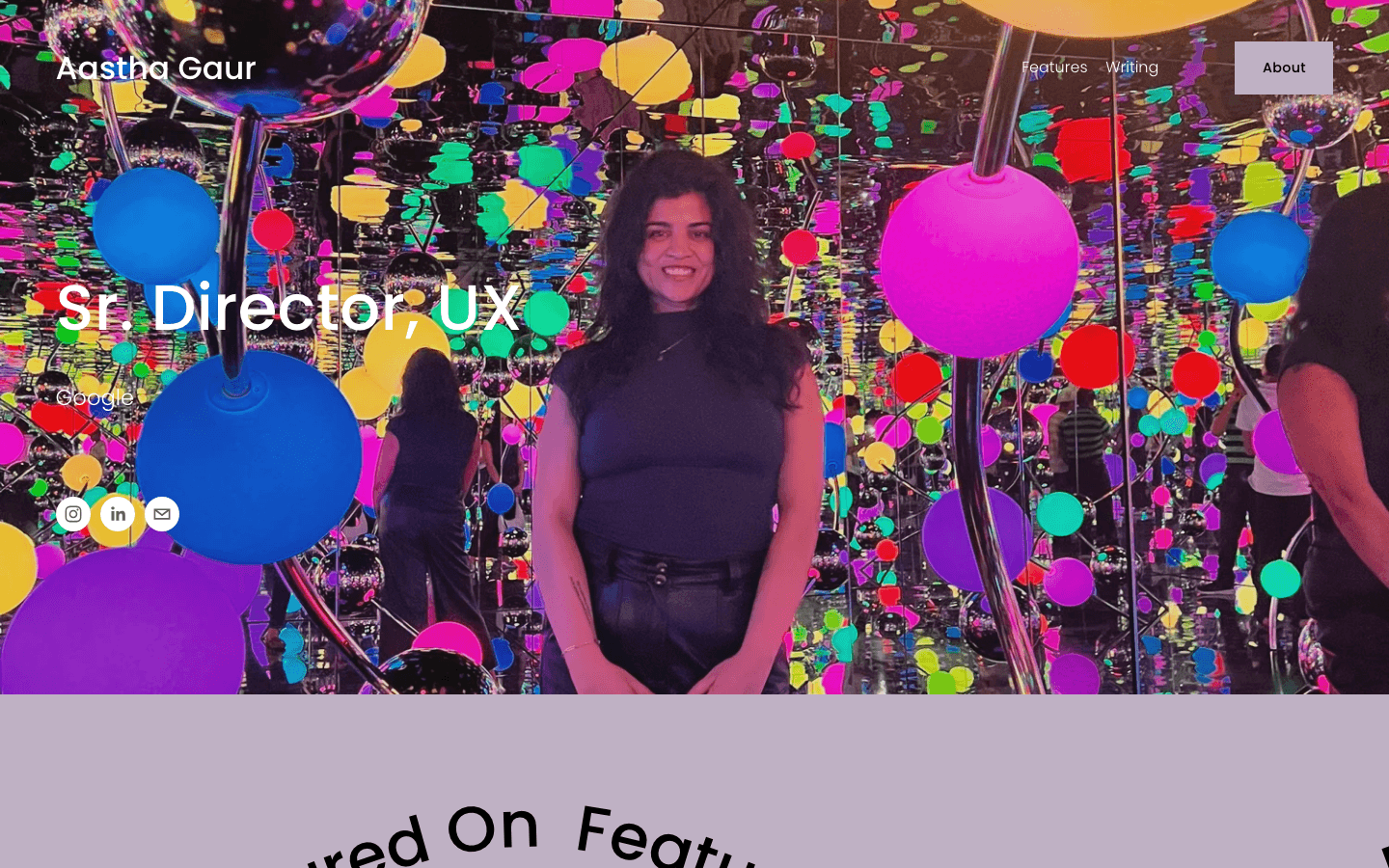 Screenshot of Aastha Gaur's portfolio
