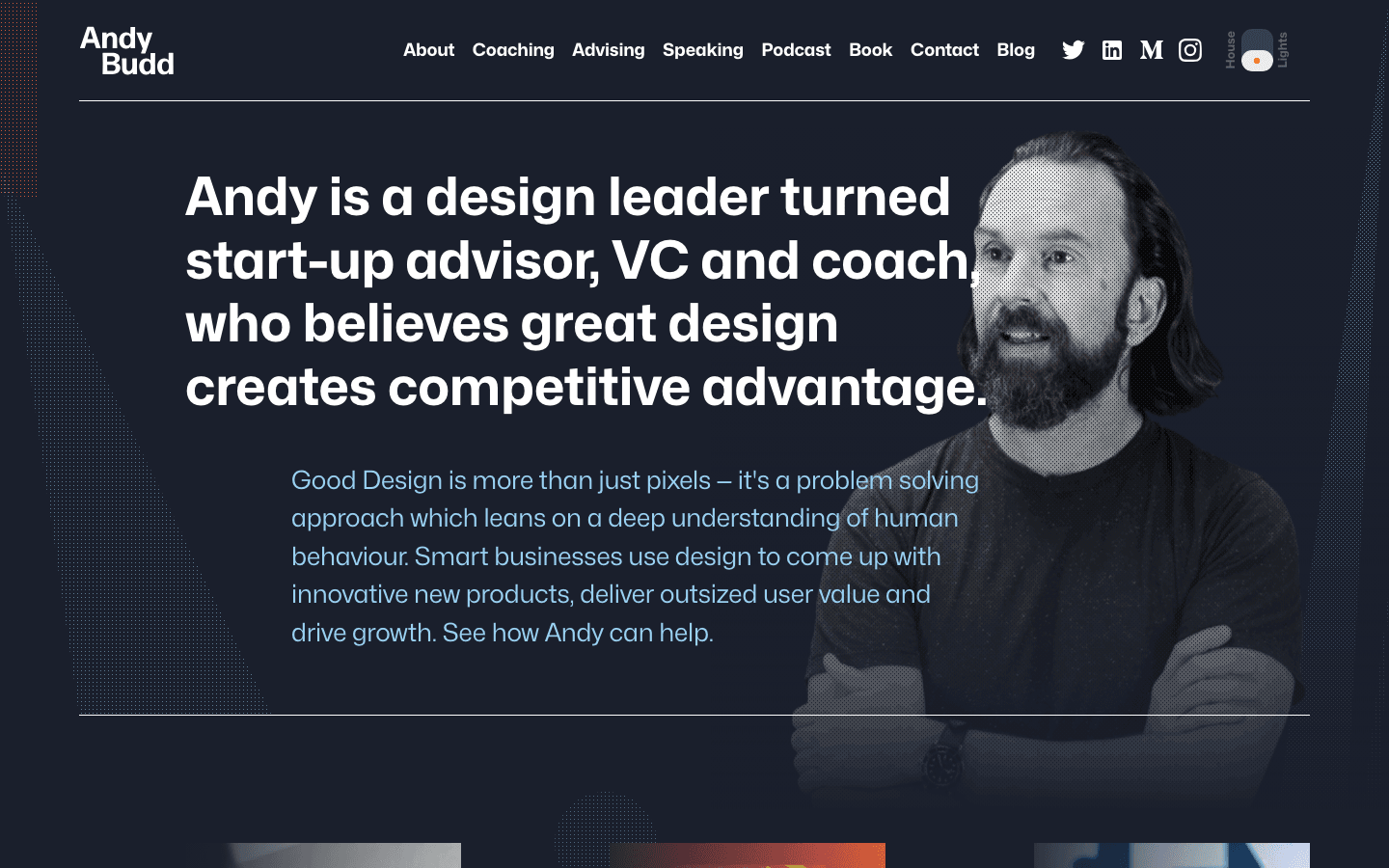 Screenshot of Andy Budd's portfolio