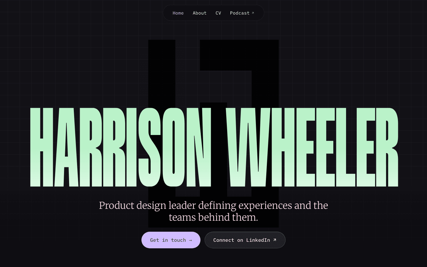 Screenshot of Harrison Wheeler's portfolio