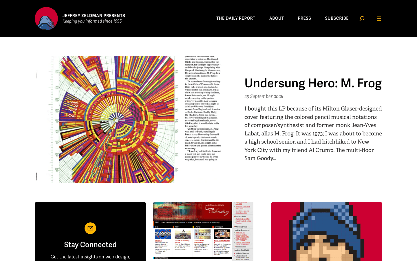 Screenshot of Jeffrey Zeldman's portfolio