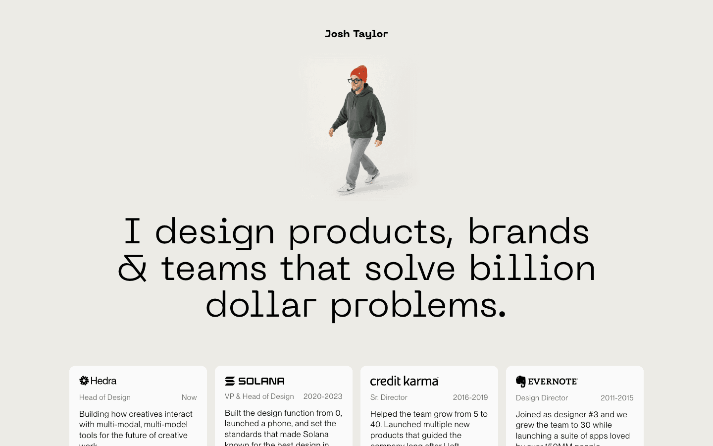 Screenshot of Josh Taylor's portfolio