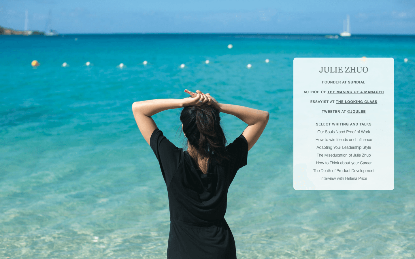 Screenshot of Julie Zhuo's portfolio