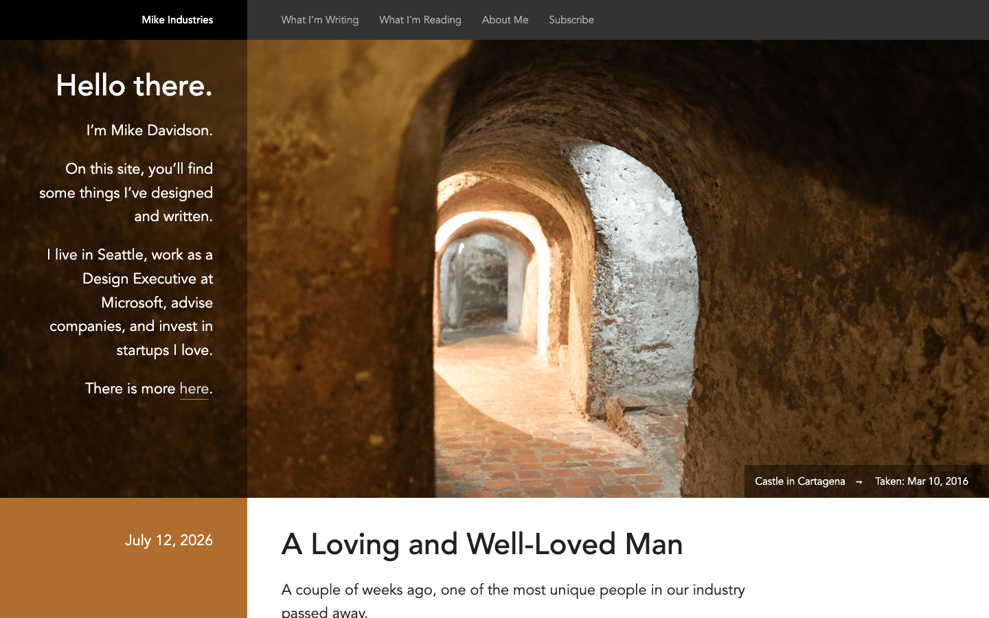 Screenshot of Mike Davidson's portfolio