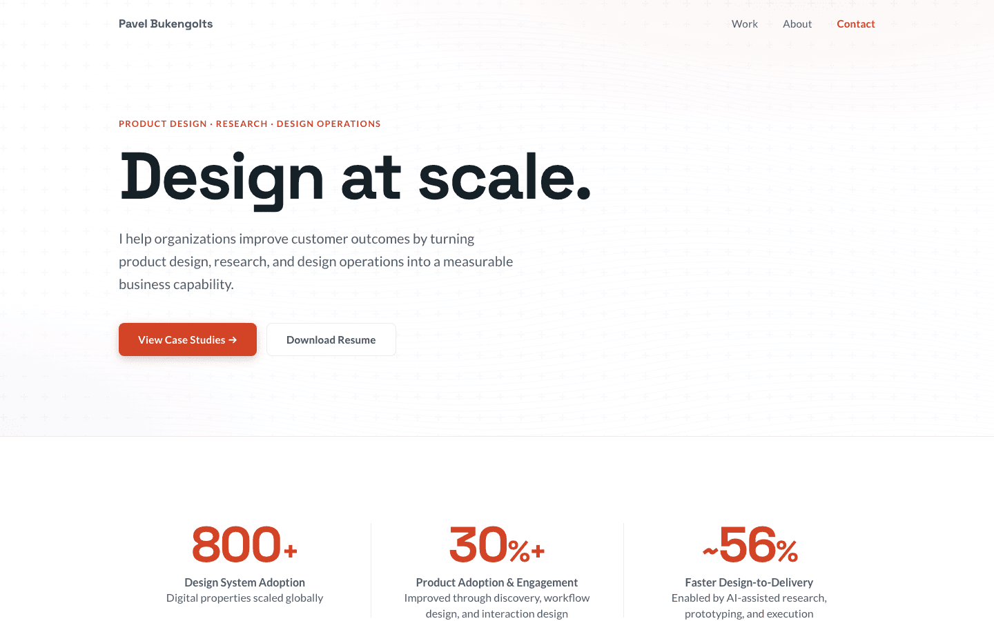 Screenshot of Pavel Bukengolts's portfolio